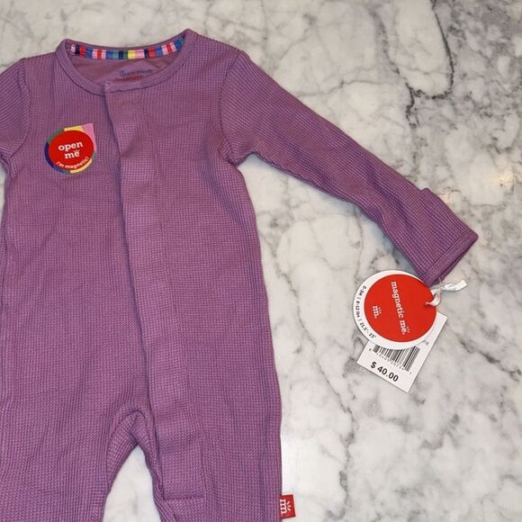 NWT Magnetic Me Purple Waffle Footie - Picture 5 of 6
